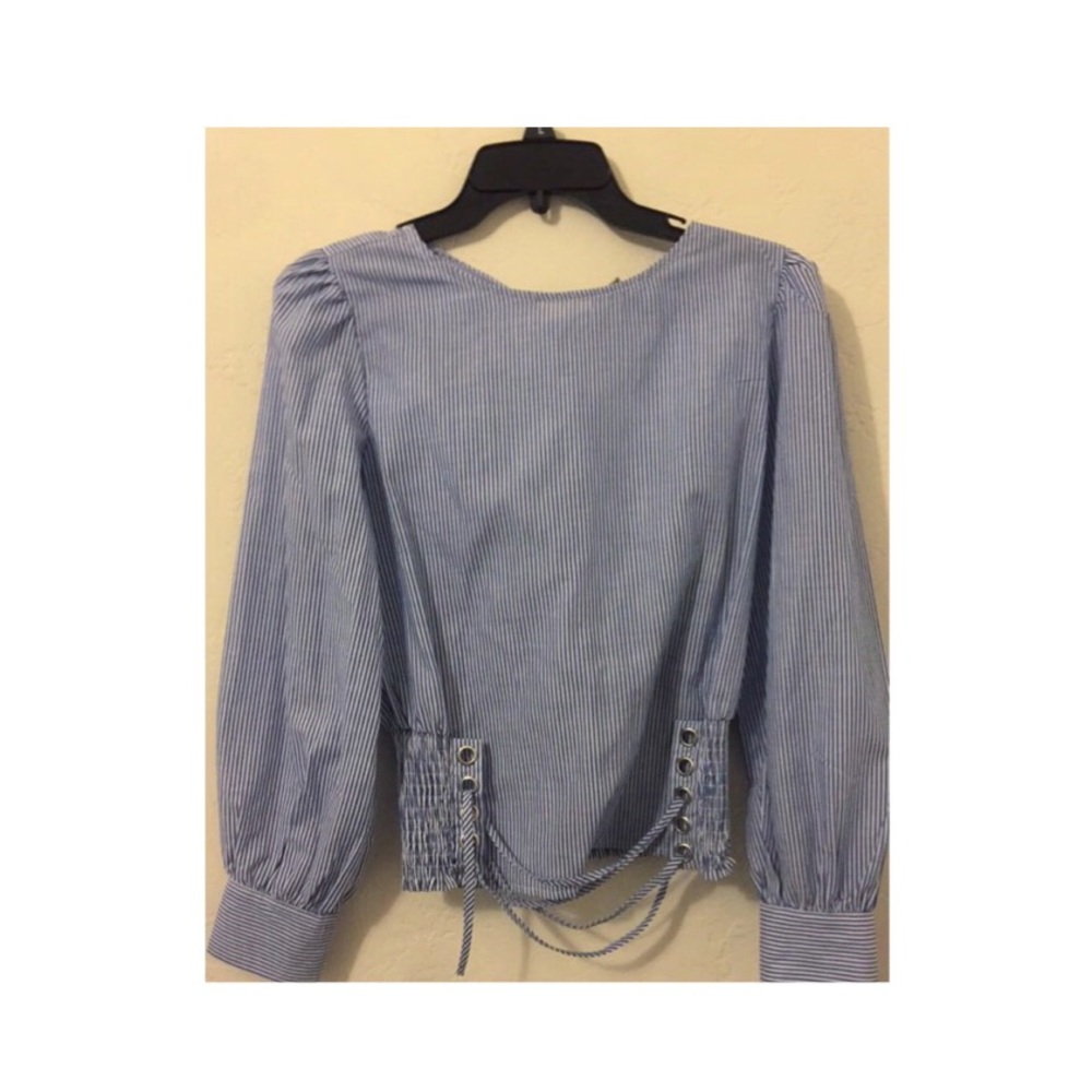 Striped / blue and white Forever 21 Blouse - Picture 1 of 1